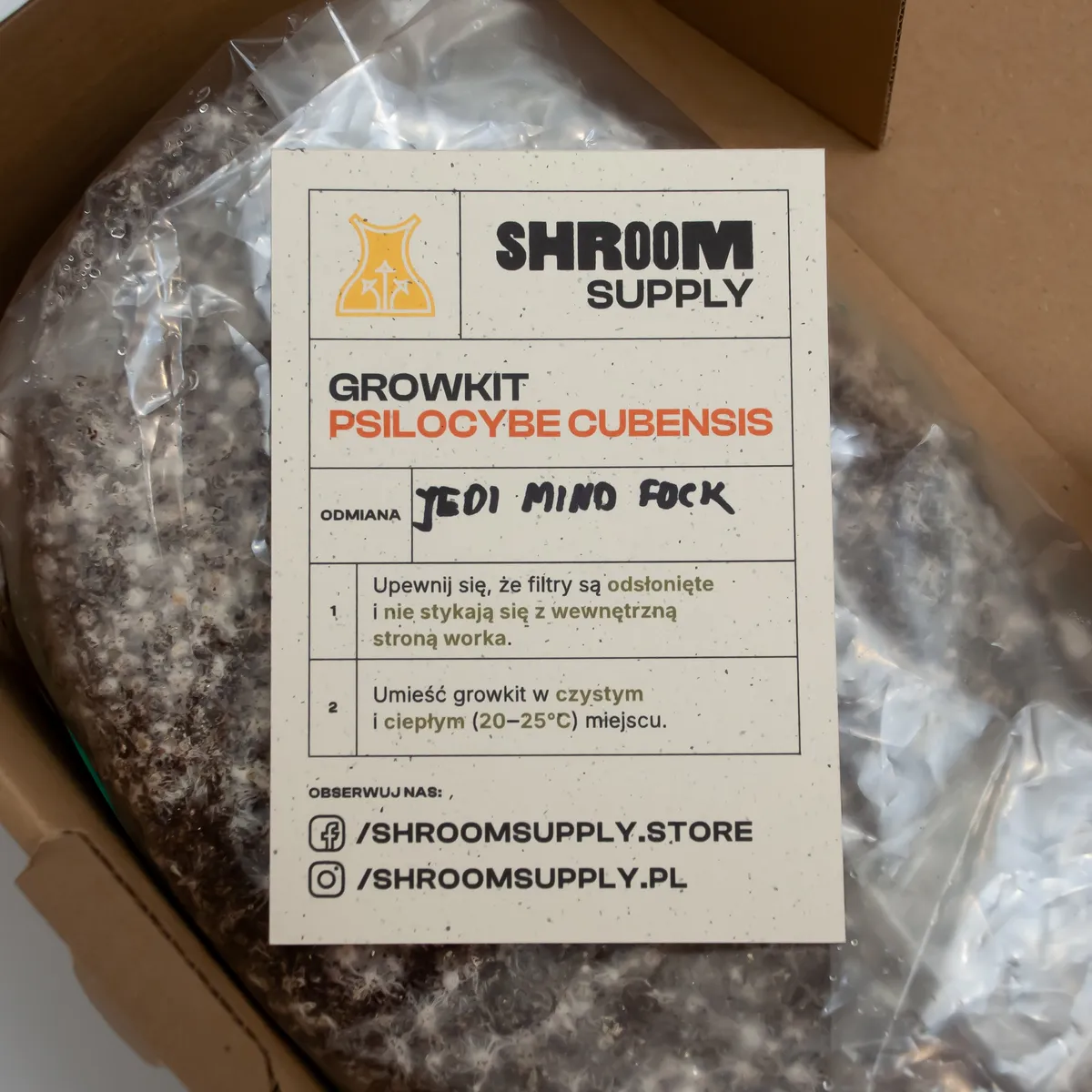 JMF jedi mind fuck growkit shroomsupply psilocybe cubensis etykieta